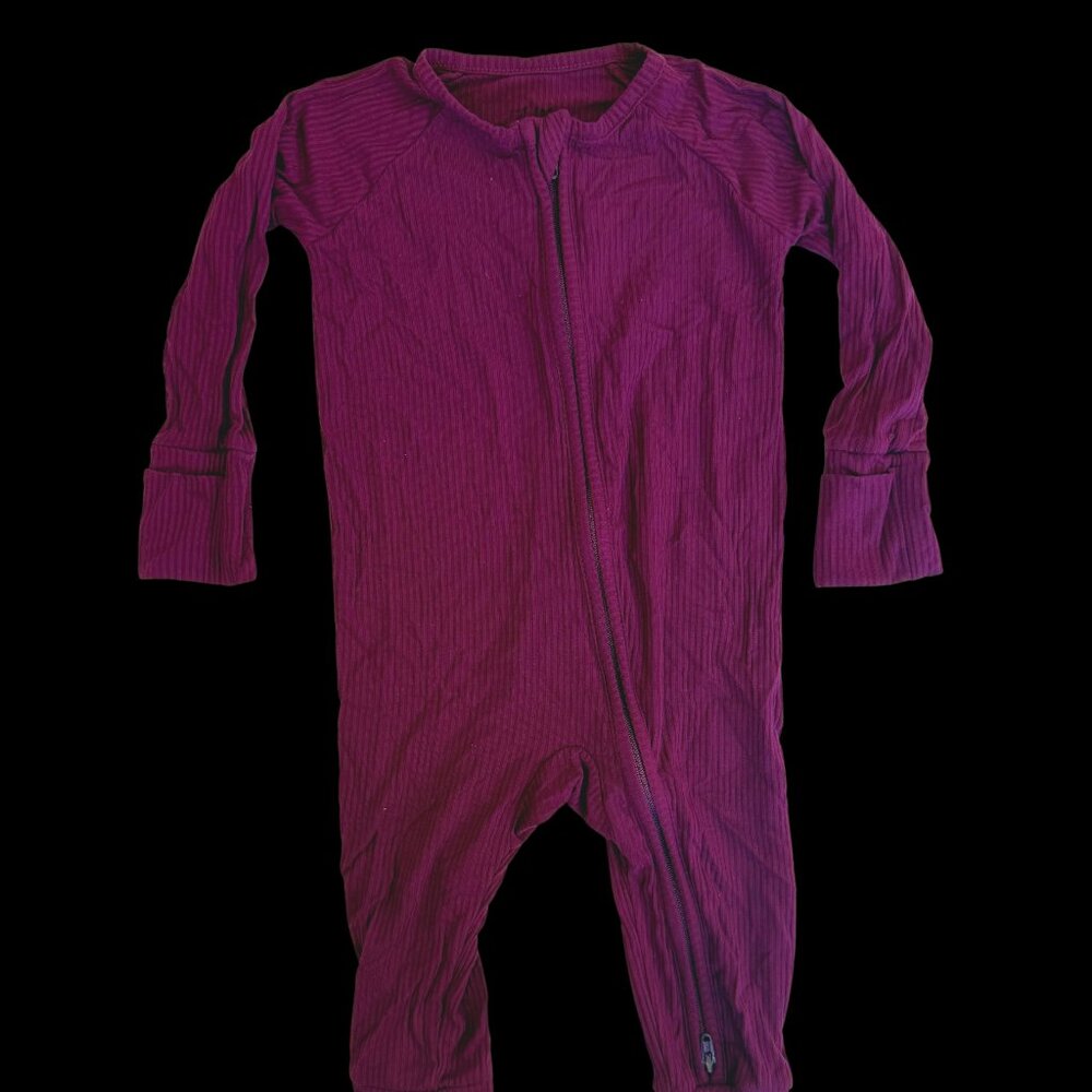 Little Sleepies Ribbed Amethyst Zippy 3-6m